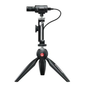 Microfon Stereo Condenser Shure MV88+ VIDEO KIT, Trepied Manfrotto PIXI inclus (Negru) Microfon Stereo Condenser Shure MV88+ VIDEO KIT, Trepied Manfrotto PIXI inclus (Negru)