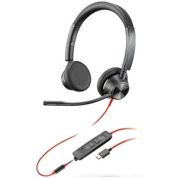 POLY POLY 3325 Căști Prin cablu Bandă de fixare pe cap Apeluri/Muzică USB tip-C Negru