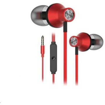 RAMPAGE Casti cu fir Rampage SNJ19 cu fir cu microfon sunet 2.0, interfata Jack 3,5, Rosu