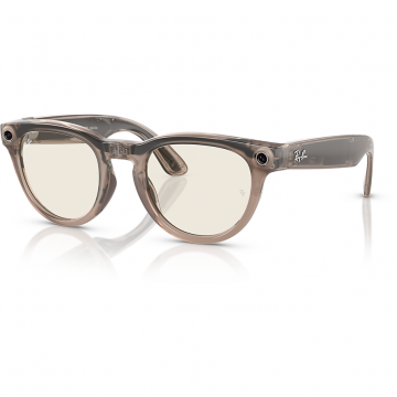 Ray-Ban Ochelari Smart Ray-Ban Meta Headliner, Marime M, 32 GB stocare, Camera Foto 12mp, 5 microfoane, difuzoare, Wifi 6, Meta AI, Standard, Transparent, Green Transitions, Bej-Lucios