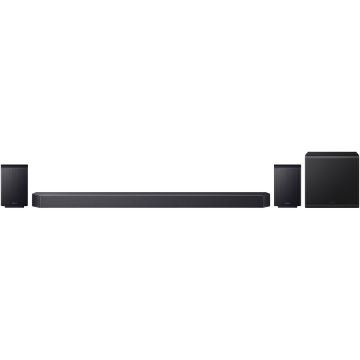 Samsung Soundbar Samsung HW-Q930F, 9.1.4, Bluetooth, Wi-Fi, Subwoofer & Kit wireless, Wireless Dolby Atmos, HDMI eARC, Negru Titan