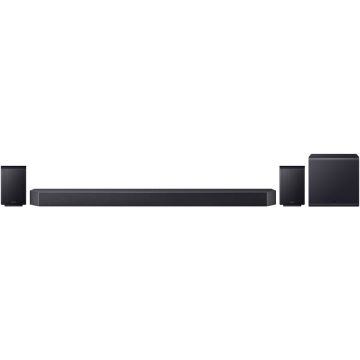 Samsung Soundbar Samsung HW-Q990F, 11.1.4, Bluetooth, Wi-Fi, Subwoofer & Kit wireless, Wireless Dolby Atmos, HDMI 2.1 eARC, Negru Titan