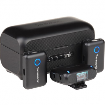 SARAMONIC Kit microfon wireless Saramonic Blink500B2+ 2TX+RX2.4 GHz, display OLED, carcasa incarcare, 1250mAh