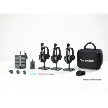 SARAMONIC Solutie intercom completa Saramonic WiTalk9 WT3S6xbat, 3 pers, Full-Duplex, 1.9GHz, single-ear