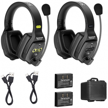 SARAMONIC Solutie intercom stereo comp Saramonic WiTalk WT2D2xbat, 2 pers, Full-Duplex 1.9GHz, dual-ear