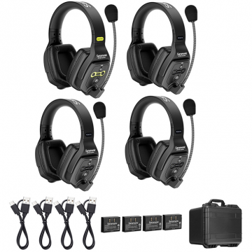 SARAMONIC Solutie intercom stereo comp Saramonic WiTalk WT4D4xbat, 4 pers, Full-Duplex 1.9GHz, dual-ear