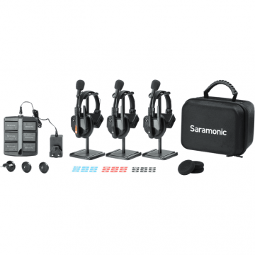 Sistem Intercom Wireless pentru 3 Persoane WiTalk9 WT3S6 Full-Duplex 1.9GHz Single-ear Negru
