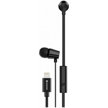 Swissten Casti In-Ear Swissten Dynamic YS500, Cu microfon, Lightning, Negru