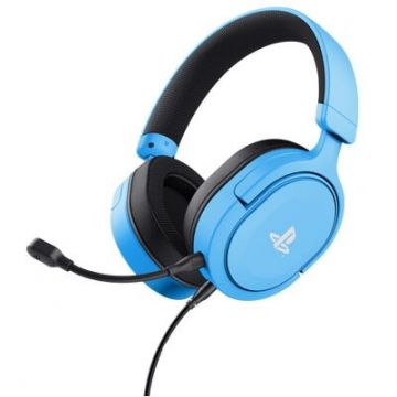 Trust Casti Gaming cu fir Trust GXT 498B Forta, licenta oficiala pentru PS5, PS4, microfon detasabil, drivere 50 mm, cablu 1.2 m, Albastru