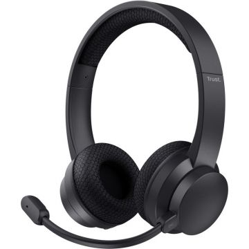 Trust Casti Trust On-Ear, Trust Ayda, Wireless, Bluetooth, ENC Mic, Stereo, autonomie 24h, Negru