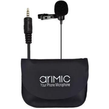 AriMic Microfon lavaliera AriMic 1.5m hands free Clip-on pentru DSLR Smartphone