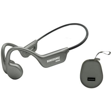 BoneSoundz Casti Bonesoundz Aware Bone Conduction IP8X, Led, microfon incorporat, cu Husa inclusa, Gri