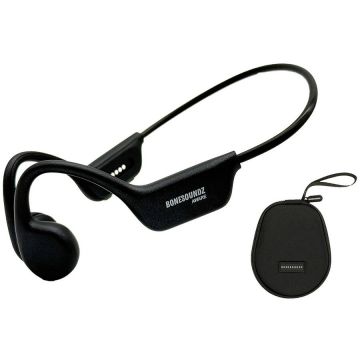 BoneSoundz Casti Bonesoundz Aware Bone Conduction IP8X, Led, microfon incorporat, cu Husa inclusa, Negru