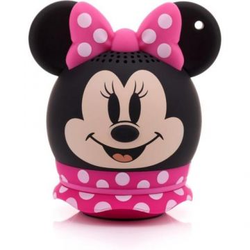 Boxa portabila Bitty Boomers Disney Minnie Mouse, Bluetooth, 3 W, Autonomie 4 ore (Negru/Roz)