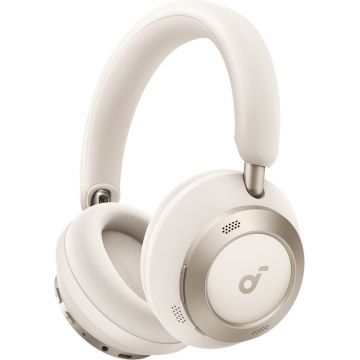 Casti Anker Over-Ear, Soundcore Space One Pro, Adaptive Active Noise Cancelling, Hi-Res, Multipoint, autonomie 60h, White