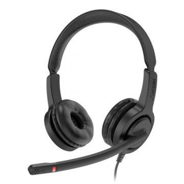 Casti Call Center Axtel AXH-V28-35UCD, USB-A, Microfon (Negru)
