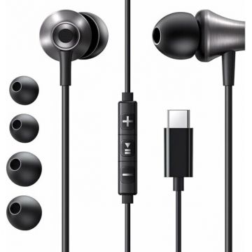 Casti EP105 Intraauriculare Butoni Microfon Negru