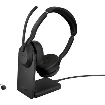 Casti Evolve2 55 LINK380C 390C MS Stereo Stand Negru