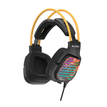 Casti Gaming cu Fir Bloody G565 7.1 Surround Sound Microfon pe Fir Iluminare RGB Cablu USB 2M Negru
