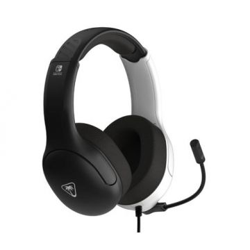 Casti Gaming cu fir Turtle Beach Airlite Fit, Jack 3.5mm, Microfon, Nintendo Switch (Negru/Alb)