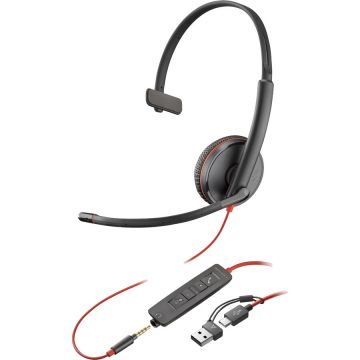 Casti Poly Blackwire 3215 Monaural Negru