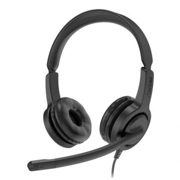 Casti Stereo Call Center Axtel AXH-V28PCD1.2, Jack 3.5mm, Microfon (Negru)