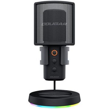 COUGAR GAMING Microfon Cougar Screamer-X Streaming, RGB Base, 20 - 20.000 Hz, USB, Negru