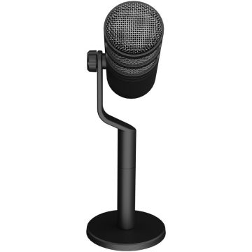 Genesis Microfon Genesis Radium 350D, tip Dynamic, model cardioid, suport fix, conectivitate USB-C, raspuns in frecventa 60 - 14.000 Hz, sensibilitate48 dB, lungime cablu 250 cm, Negru