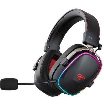 HAVIT Casti gaming Havit H2039BG,  Wireless 2.4 GHz , Negru cu accente rosii