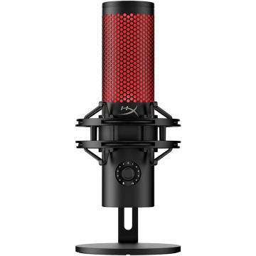 HP Microfon HyperX QuadCast 2, USB-C, pentru gaming, streaming si podcasting, control on-board, iluminare LED, stand antisoc demontabil, PC/Mac/PS5/PS4, Negru