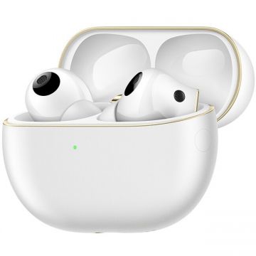 Huawei Casti In-Ear HUAWEI FreeBuds Pro 4, True Wireless, Hybrid ANC, Bluetooth, IPX54, Multi point connection, Automonie 33h, Carcasa incarcare wireless, Alb