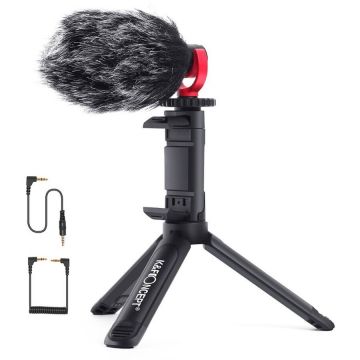K&F Concept Kit vlog K&F Concept CMM-800 Mini trepied+suport smartphone si microfon KF10.015