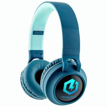 PowerLocus Casti Wireless pentru Copii PowerLocus Buddy Kids, Limita Volum, Bluetooth 5.3, Albastru, 165g