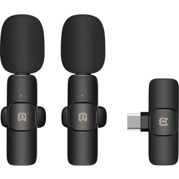 Puluz Set microfoane lavaliera wireless cu USB Type-C PULUZ  PU3151B