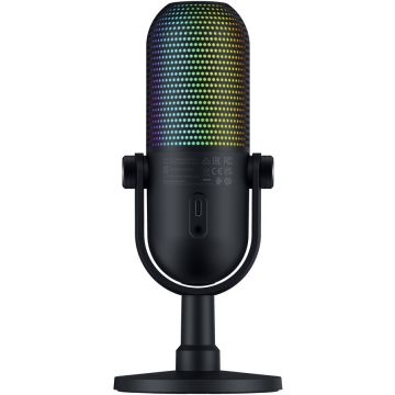 Razer Microfon Razer Seiren V3 Chroma RGB USB, frecventa raspuns 20 Hz -20000 Hz, sensibilitate 34 Db, Negru