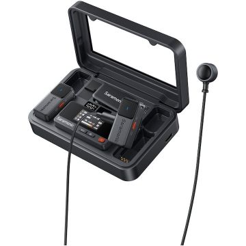 SARAMONIC Kit microfon wireless Saramonic Air, 2x microfon, 1x receptor, 2x lavaliere, USB-C, 3.5mm TRS, Carcasa incarcare