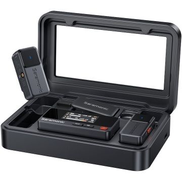 SARAMONIC Kit microfon wireless Saramonic Air, 2x microfon, 1x receptor, USB-C, 3.5mm TRS, Carcasa incarcare