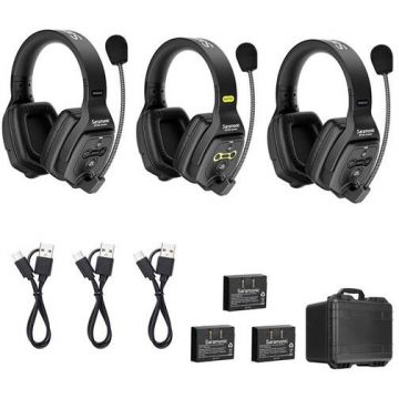 SARAMONIC Sistem Intercom Wireless, Saramonic WiTalk WT3D, casti pentru 3 Persoane, Full-Duplex, 1.9GHz, dual-ear