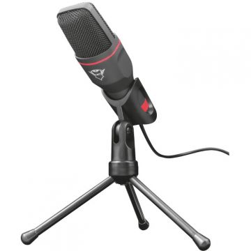 Trust Microfon cu tripod Trust GXT212 Mico, conectare USB&3.5mm, cablu 1.8m, compatibil PC, PS4/PS5/Xbox, Negru