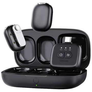 Ulanzi ​Set Lavaliera Microfon Wireless RX TX USB-C Ulanzi A30 Wireless Lavalier Tiny Microphone A014GBB1