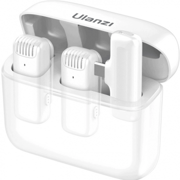Ulanzi Set microfoane lavaliera wireless Ulanzi J12 - USB Type-C, White - 3096-U