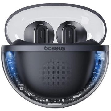 BASEUS Casti In-Ear Baseus Bowie E5x, Wireless, Bluetooth 5.3, Microfon, Negru