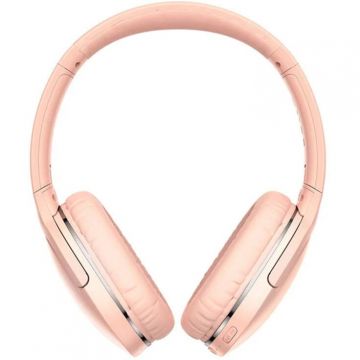 BASEUS Casti Over the Ear Baseus Encok D02 Pro, Wireless, Bluetooth 5.0, Roz