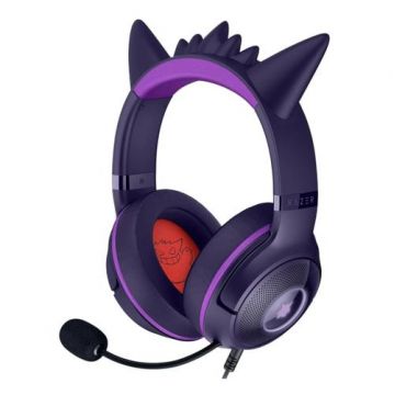 Casti Gaming Razer Kraken Kitty V2 Gengar Edition, Over-Ear, USB-A, Chroma RGB, Microfon (Violet)