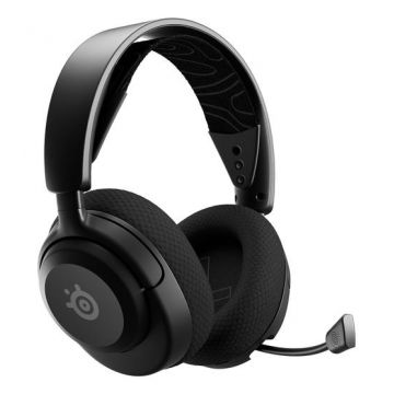 Casti Gaming SteelSeries Arctis Nova 5, pentru PC/PS4|5, Switch, Mobile, Mac, Oculus Quest 2, USB/Wireless/Bluetooth, drivere 40 mm, microfon retractabil Arctis ClearCast Gen2, Bidirectional Noise Canceling, autonomie pana la 60 ore (Negru)