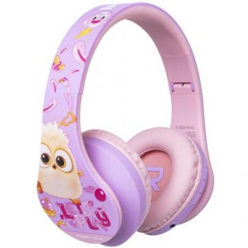 Casti pentru copii wireless PowerLocus P2 Angry Birds, Microfon (Roz)