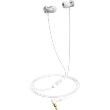 HAVIT Casti cu Microfon Havit E303P, In ear, Jack 3.5 mm, cu fir, frecventa 20-20.000 Hz, Alb