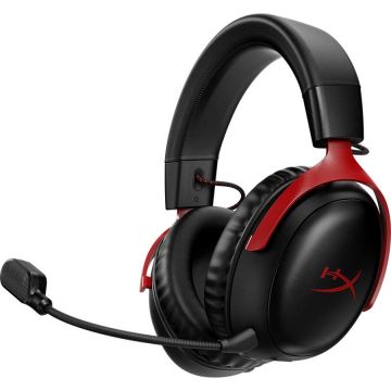 HP Casti Gaming Wireless HyperX Cloud III S, DTS Headphone:X Spatial Audio, multiplatforma, Negru-Rosu
