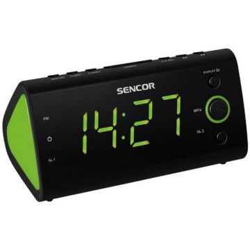 Radio cu ceas Sencor SCR 170 GN (Negru/Verde)