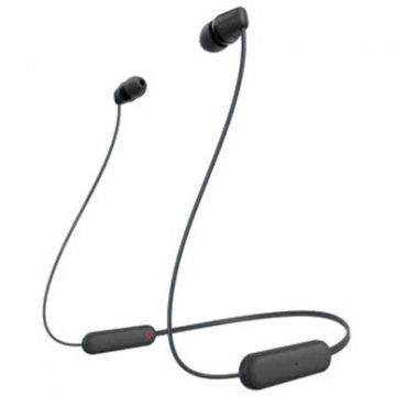 Sony Casti In-Ear Sony WI-C100B, Wireless, Bluetooth, IPX4, Microfon, Fast pair, Autonomie 25 ore, Negru
